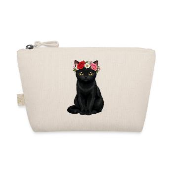 Schwarze Katze  - Bio-Täschchen - Natur - Vorne