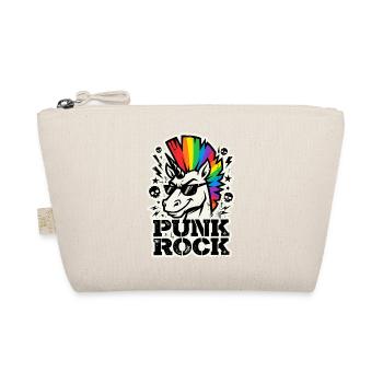 Punk Rock Einhorn - Regenbogen Irokese - Bio-Täschchen - Natur - Vorne