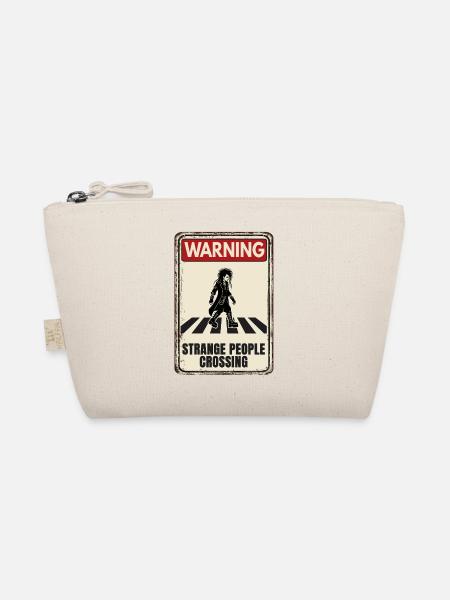 WARNING - Strange People Crossing - Goth - Bio-Täschchen - Natur