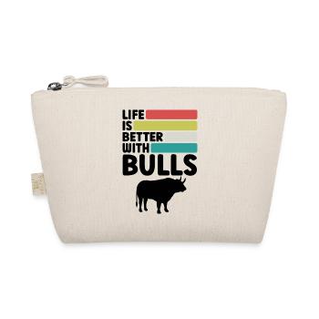Stier Spruch Retro Style - Bio-Täschchen - Natur - Vorne