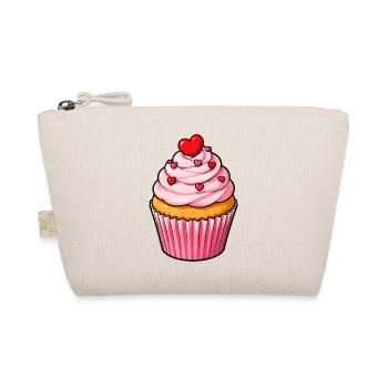 Herz Cupcake Lieblich - Bio-Täschchen - Natur - Vorne