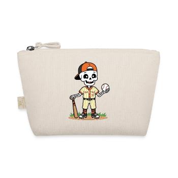 Niedlicher Skelett-Baseballspieler Spooky Halloween - Bio-Täschchen - Natur - Vorne