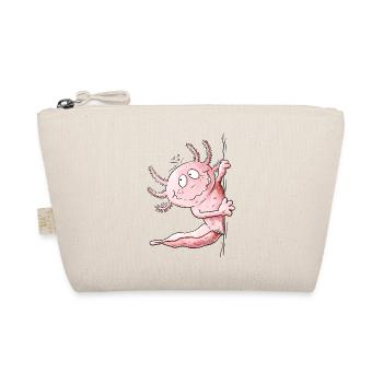 Lustiger Axolotl um die Ecke | Amphibie Geschenk - Bio-Täschchen - Natur - Vorne