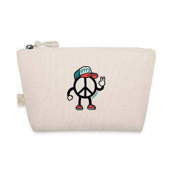 Ambivalente Peace-Zeichen-Zeichenfigur - Bio-Täschchen - Natur - Vorne