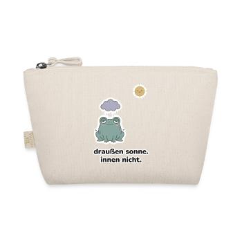 draußen sonne. innen nicht. – Frosch Meme - Bio-Täschchen - Natur - Vorne