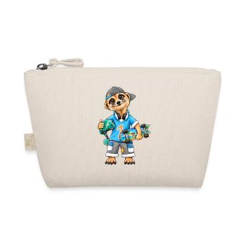 Skater Erdmännchen Coole Streetwear - Bio-Täschchen - Natur - Vorne