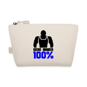 Gebe immer 100% - Bio-Täschchen - Natur - Vorne