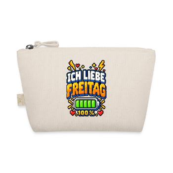 Ich liebe Freitag – Pixel Büro Spruch - Bio-Täschchen - Natur - Vorne