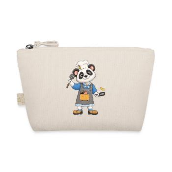 Lustiger Panda Koch mit Kochmütze - Bio-Täschchen - Natur - Vorne