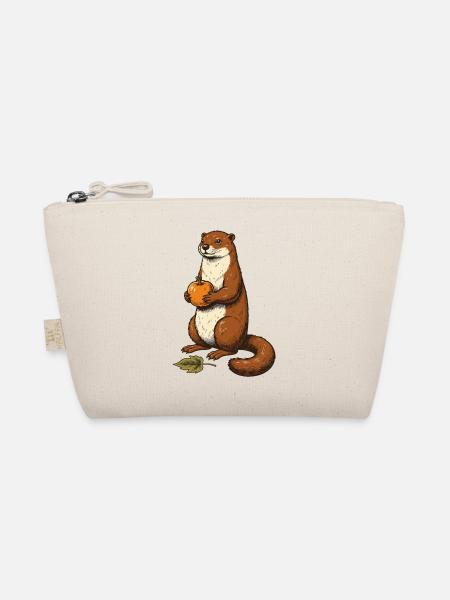 Otter mit Fallapfel - Bio-Täschchen - Natur