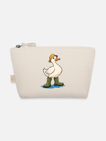 Ente mit Gummistiefeln - Bio-Täschchen - Natur