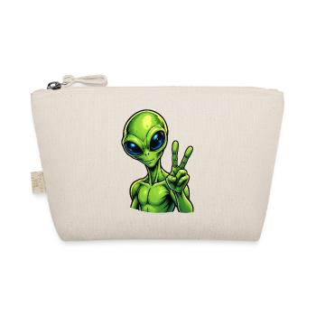 Alien Peace Zeichen - Bio-Täschchen - Natur - Vorne