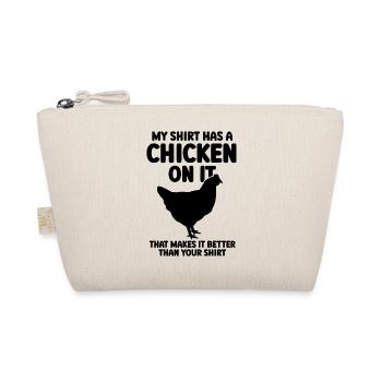 Huhn Shirt Humor - Bio-Täschchen - Natur - Vorne