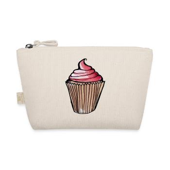 Aquarell Pink Cupcake - Bio-Täschchen - Natur - Vorne