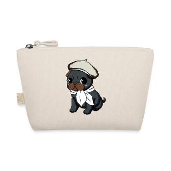 Black Pug Beret - Bio-Täschchen - Natur - Vorne