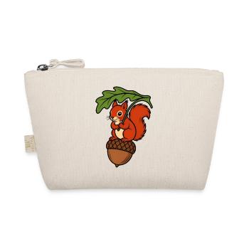 Eichhörnchen Eichel Blatt Regenschirm Shirt - Bio-Täschchen - Natur - Vorne