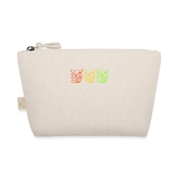 Owls yellow green red - Organic Pouch - nature - Front