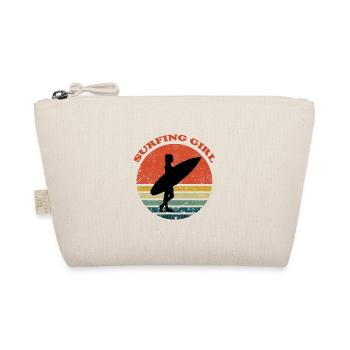 Surfing Girl at the Beach Surfboard Surf Retro - Bio-Täschchen - Natur - Vorne