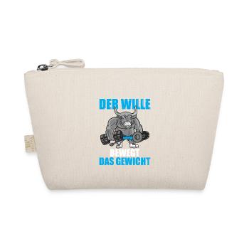 Der Wille Bodybuilding Bodybuilder Gym Kraftsport - Bio-Täschchen - Natur - Vorne