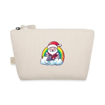 Maus Weihnachtsmann Regenbogen - Bio-Täschchen - Natur - Vorne