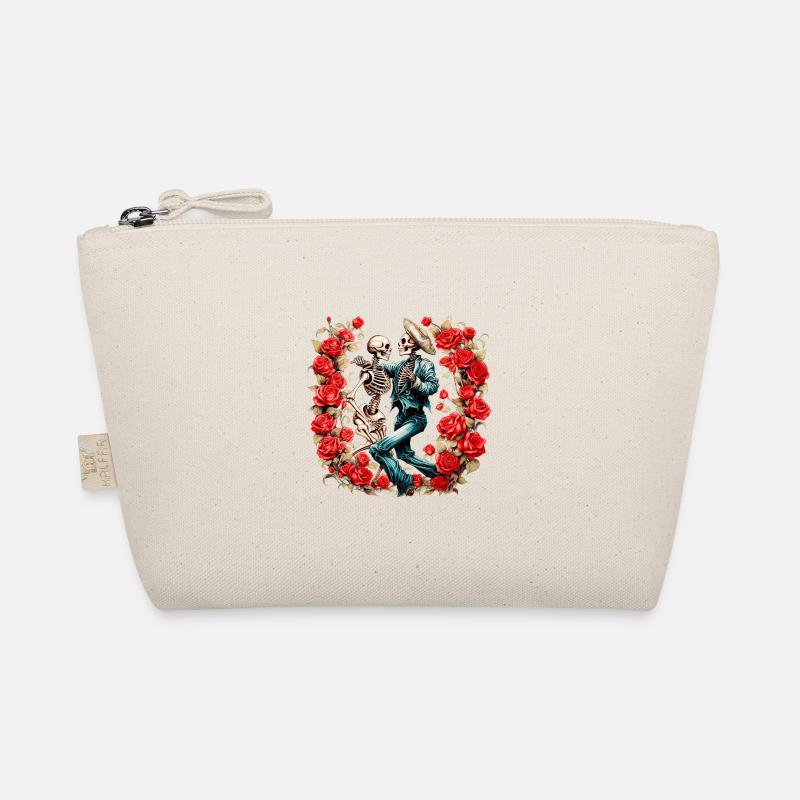 Dancing Skeletons with Roses Organic Pouch