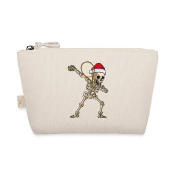 Squelette avec raquette de tennis et chapeau de Noël - Trousse biologique - nature - Devant