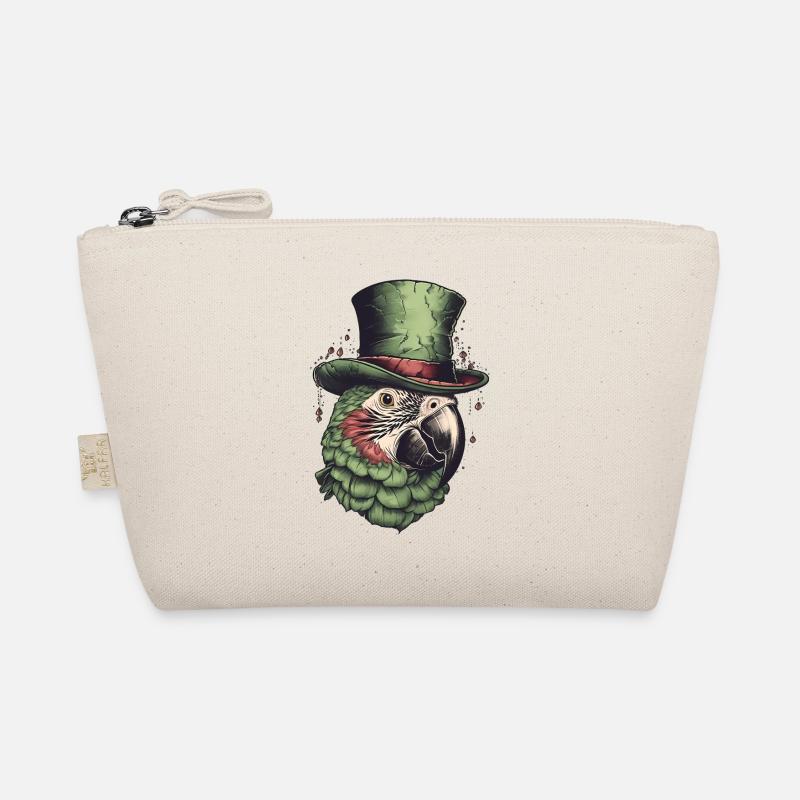 Ara vert cool avec chapeau haut de forme vert Trousse biologique