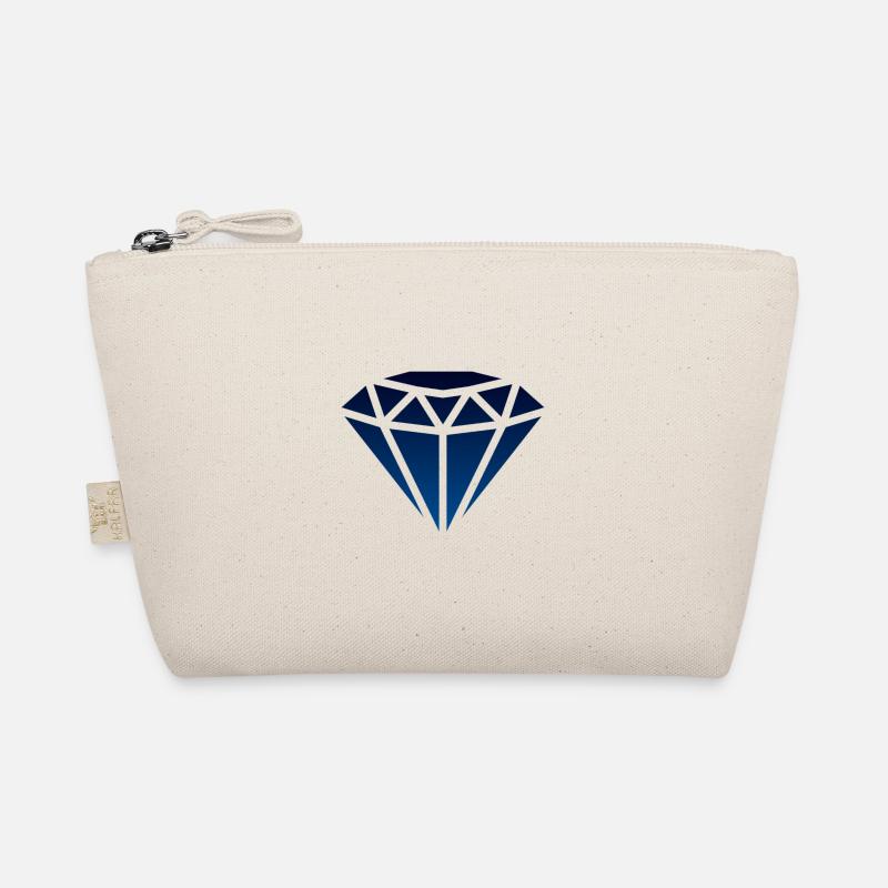 Blauer Only4You-Diamant - Bio-Täschchen - Natur