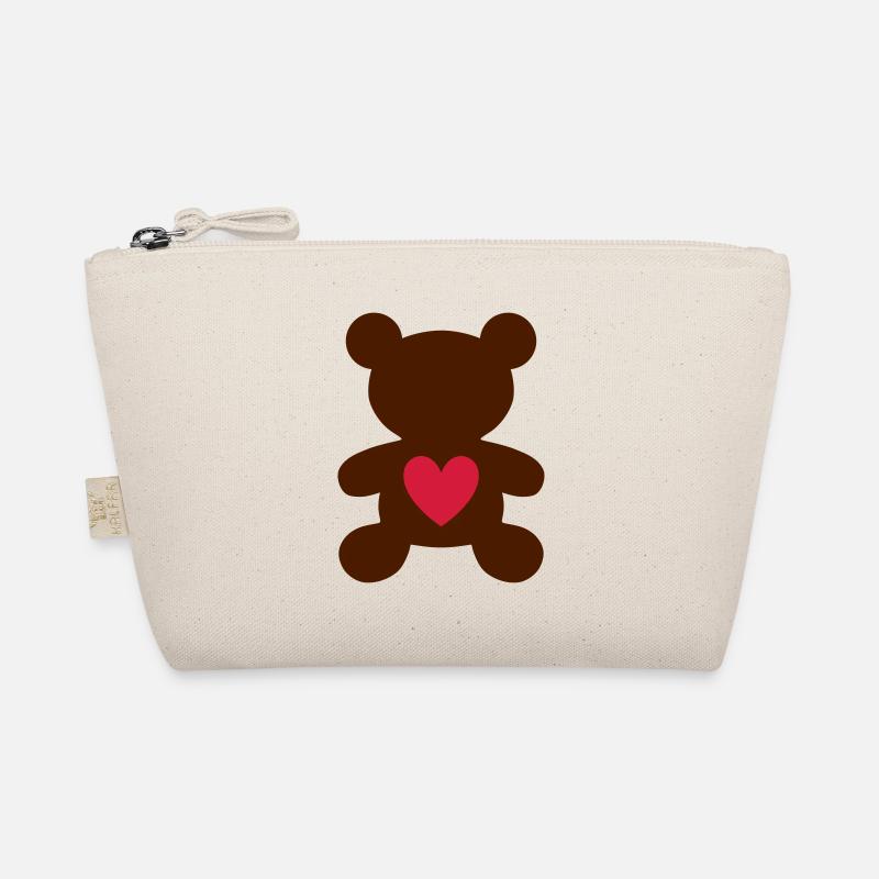 ★ Design colors can be changed ★ Bear with a heart Organic Pouch
