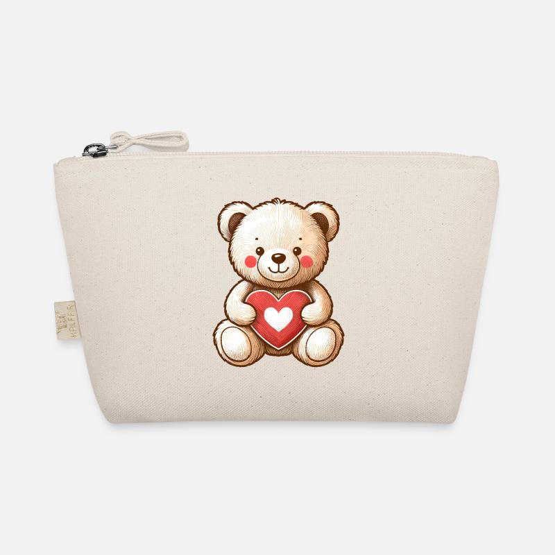 TEDDY BEAR, TEDDY BEAR, SOFT TOY, CUDDLE, SOFT HEART Organic Pouch