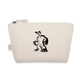 Muscular bunny silhouette design - Organic Pouch - nature - Front