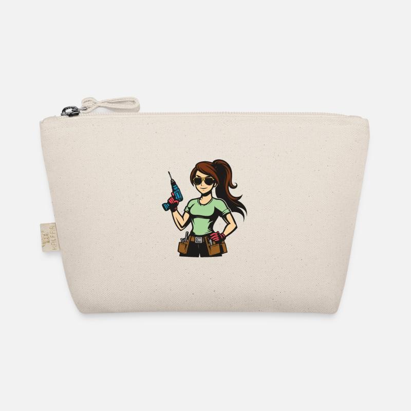 Brünette mit Händchen für Technik Bio-Täschchen