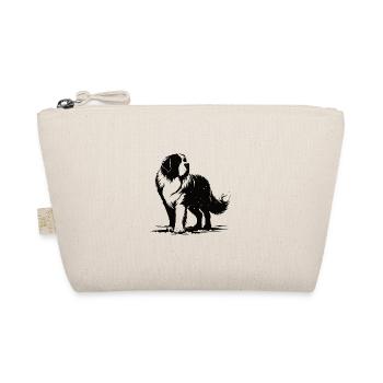 St. Bernard Design – Gentle Giant with Heart - Organic Pouch - nature - Front