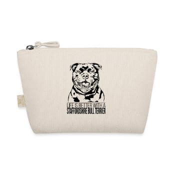 STAFFORDSHIRE BULL TERRIER life is better Wilsigns - Trousse biologique - nature - Devant