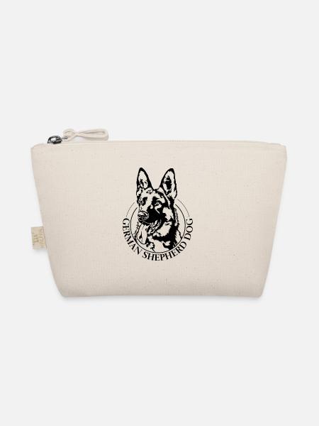 GERMAN SHEPHERD DOG Portrait Hund Wilsigns - Bio-Täschchen - Natur - Vorne