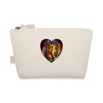 Horse, Riding, Dressage, Heart, Gift, Colorful - Organic Pouch - nature - Front