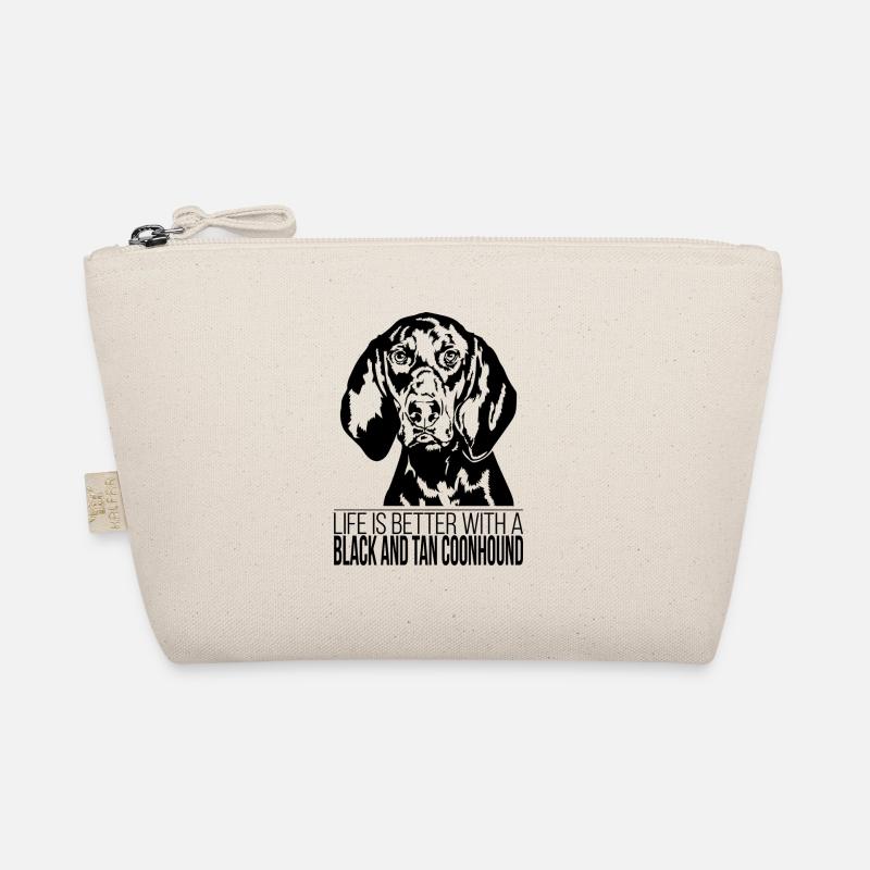 Black and Tan Coonhound life is better Hundespruch Organic Pouch