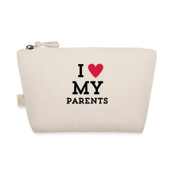 I love my Parents Herz - Bio-Täschchen - Natur - Vorne