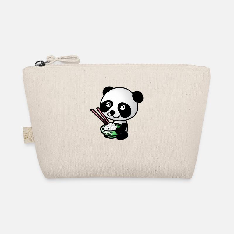 Süßer Panda mit Reisschüssel Bio-Täschchen