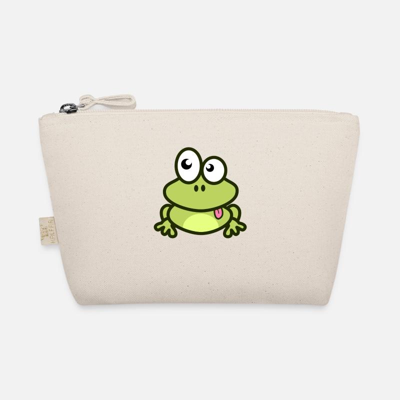 Funny frog in green and comic style Organic Pouch