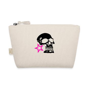 skull skull profile star logo - Organic Pouch - nature - Front