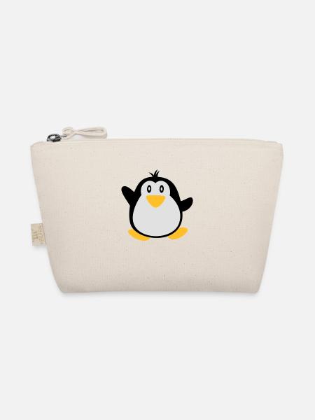 süßer Pinguine - Bio-Täschchen - Natur - Vorne