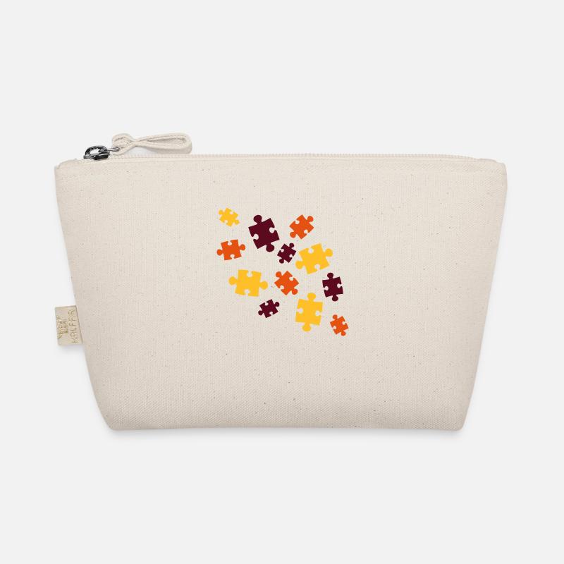 colorful puzzle pattern piece puzzle game puzzle piece p Organic Pouch