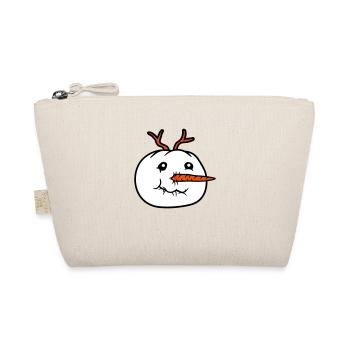 snowman face head cool winter christmas ka - Organic Pouch - nature - Front