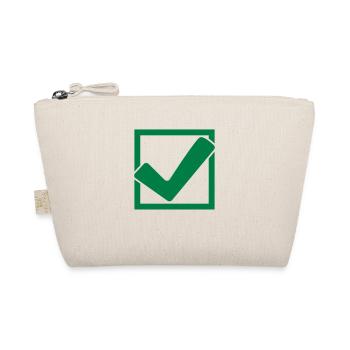 Viereckiges Haken Logo - Bio-Täschchen - Natur - Vorne
