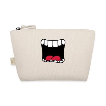 mouth screaming big mouth bruellen comic cartoon - Organic Pouch - nature - Front