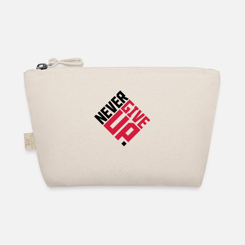 never give up square red cool logo team design ni Organic Pouch