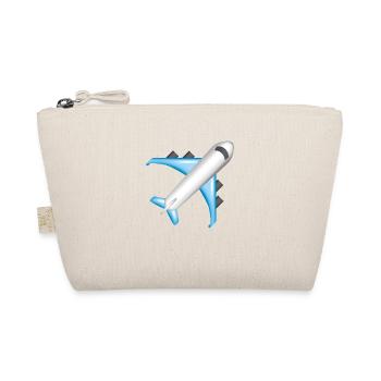 Smiley Plane - Organic Pouch - nature - Front