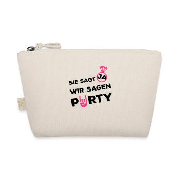 sie sagt ja wir party ring - Bio-Täschchen - Natur - Vorne