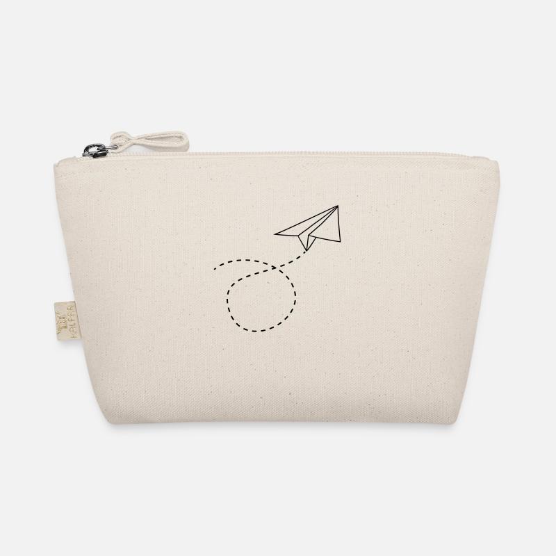 dashed line paper airplane folded toy airplane fly Organic Pouch